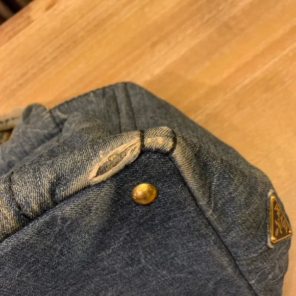 Prada  Canapa Blue Denim Tote - Picture 10 of 16